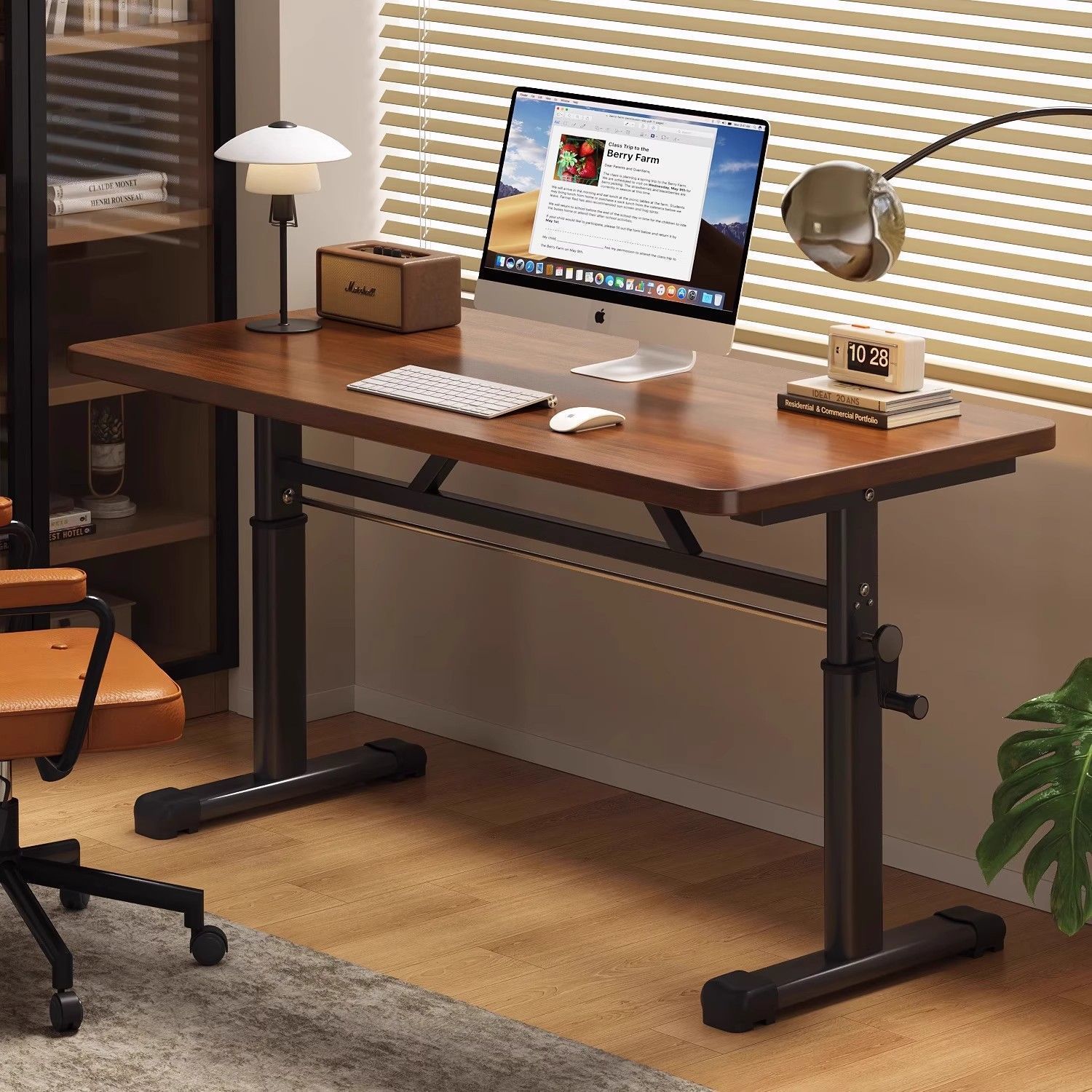 Desk Setup Notebook - Nowoczesne, proste biurko komputerowe z regulacją