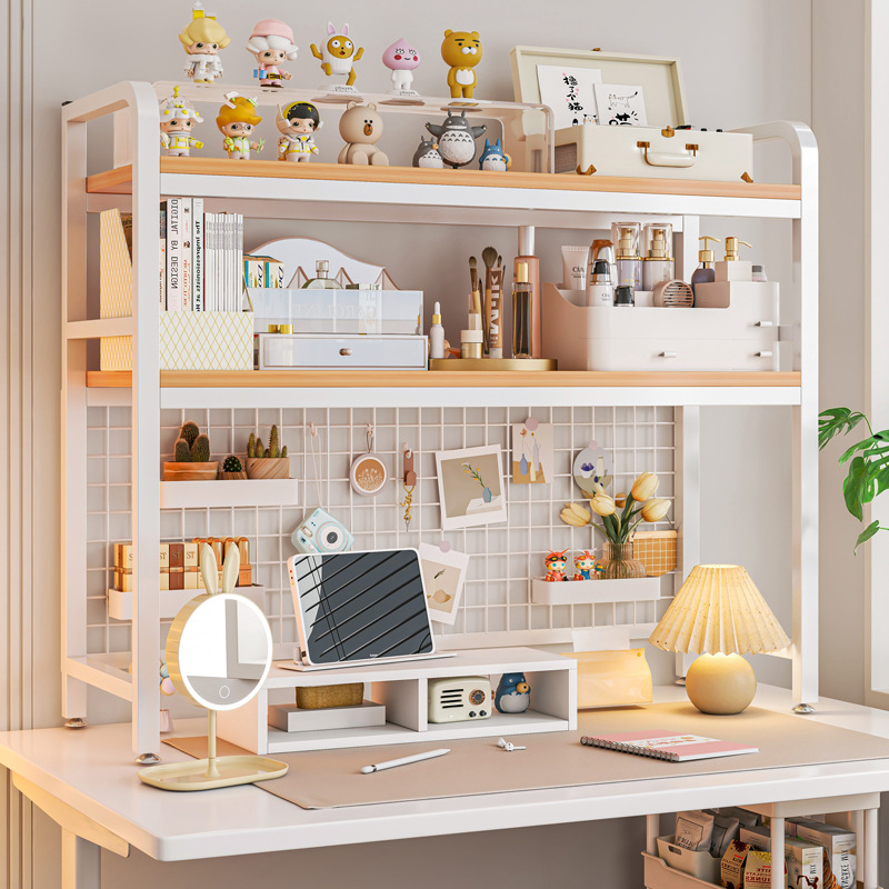 Desk Setup Study - Regał na książki z siatką na