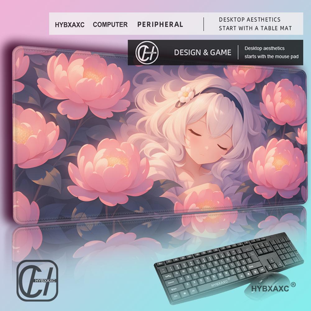 Desk Setup Dream - HYBXAXC Kawaii Różowa Mata na Biurko