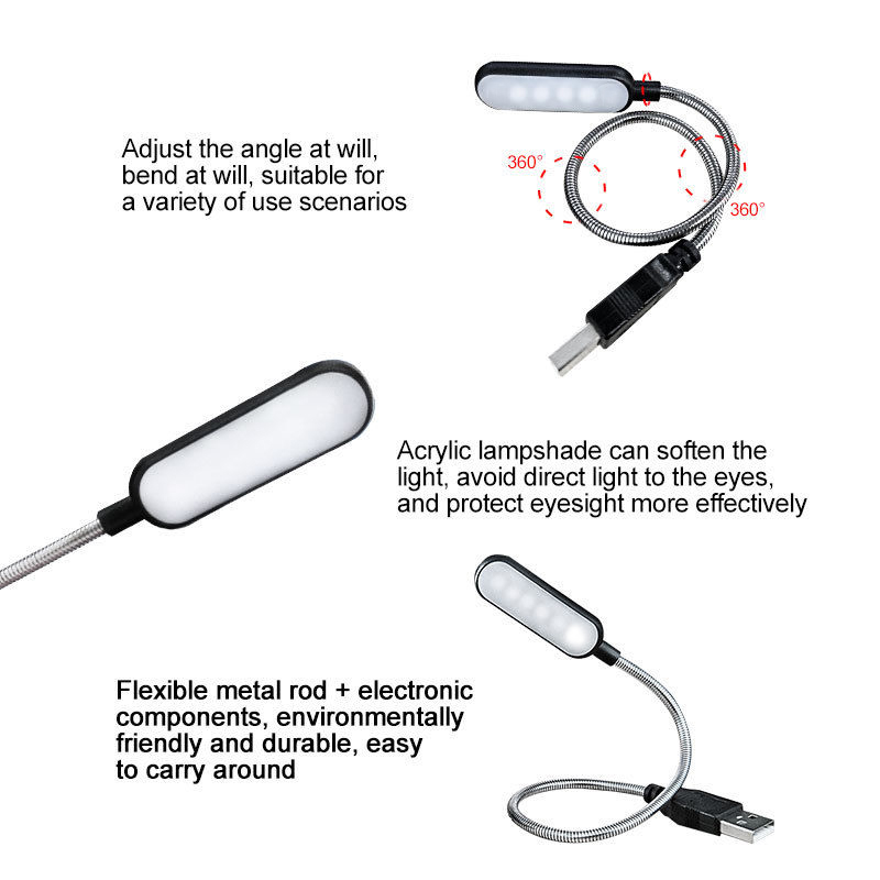 Mini 4 LED Lampka do czytania  – Desk Setup Notebook recenzja i cena