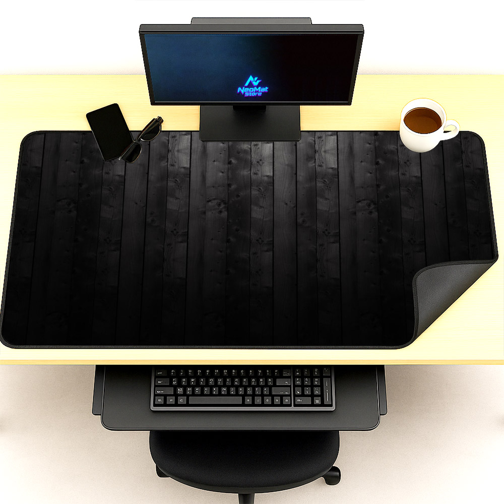 Duża podkładka pod mysz 2000x1 – Desk Setup Black And Wood recenzja i cena