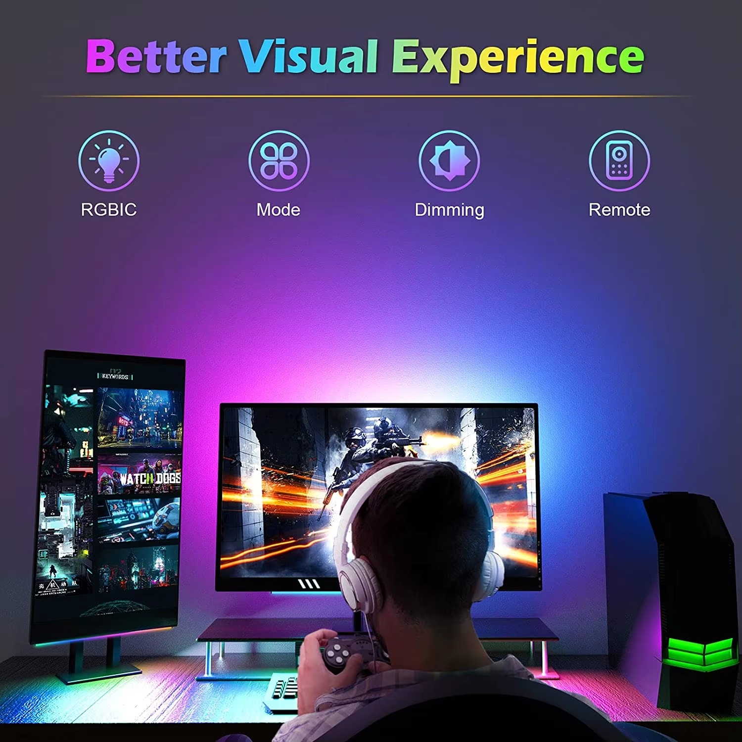 Listwa świetlna RGBIC pod moni – Desk Setup One Monitor recenzja i cena