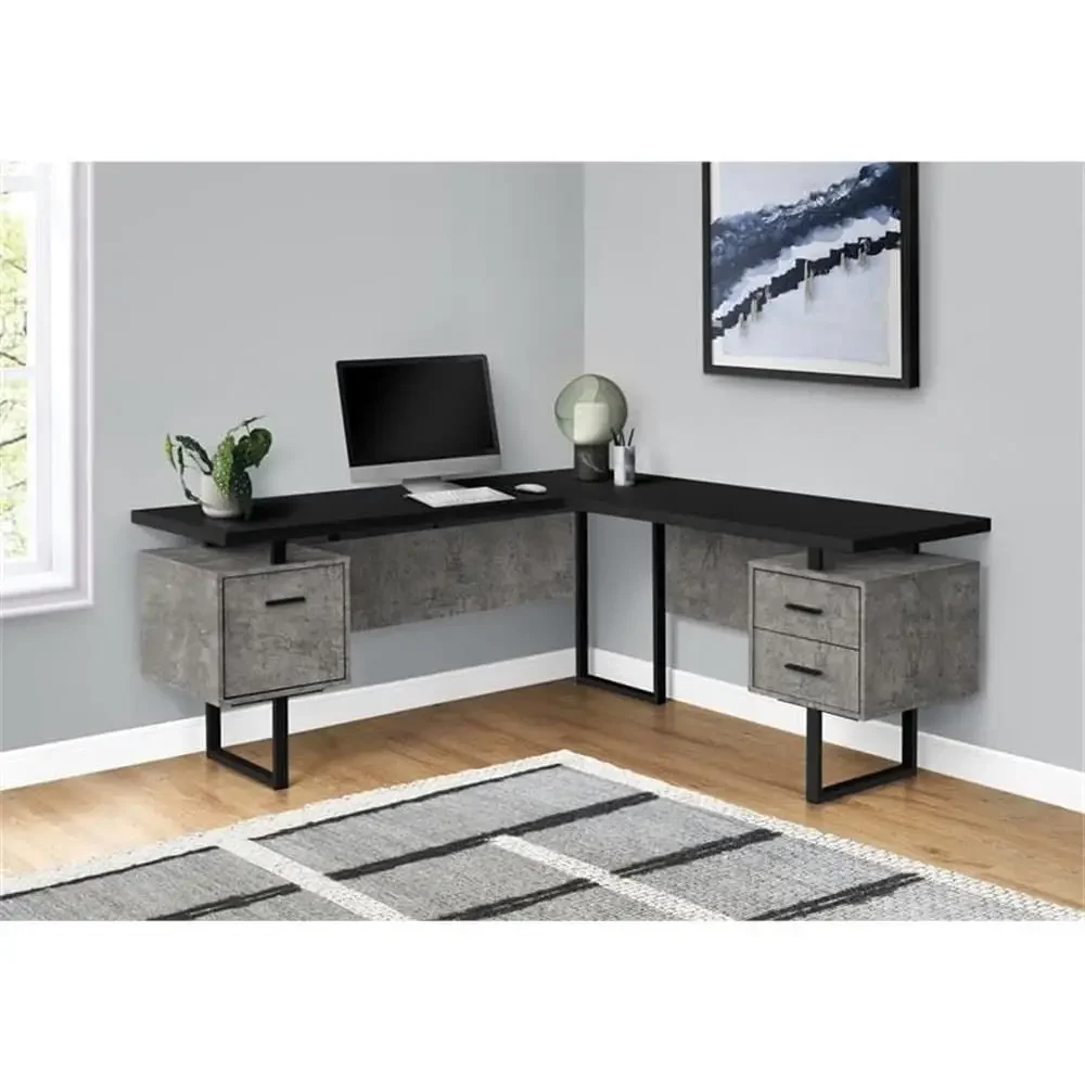 Biurko komputerowe w kształcie – Desk Setup Black And Wood recenzja i cena