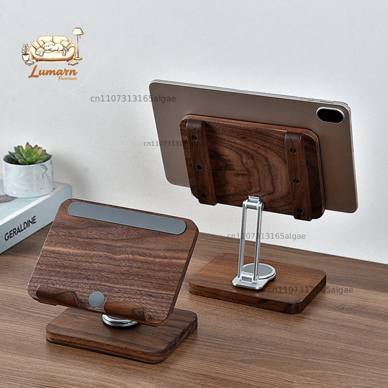 Podstawka pod iPad z drewna or – Desk Setup Black And Wood recenzja i cena