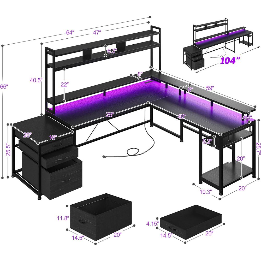 Biurko gamingowe w kształcie l – Desk Setup Black And Wood recenzja i cena