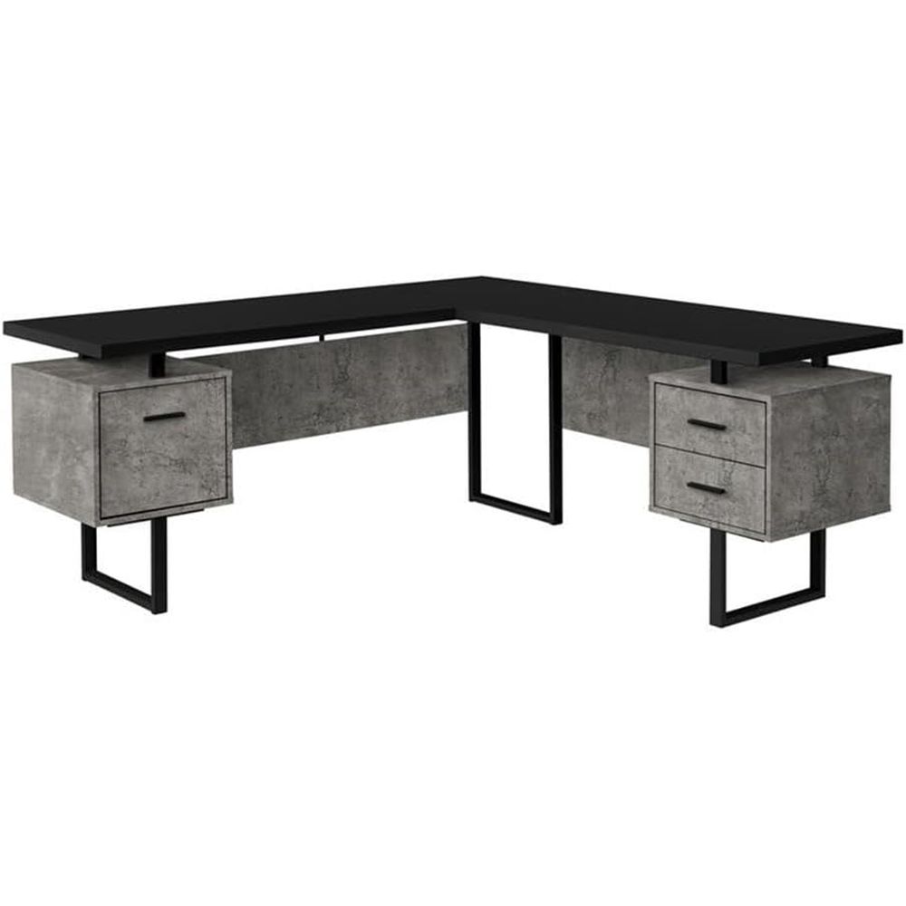 Biurko komputerowe w kształcie – Desk Setup Black And Wood recenzja i cena