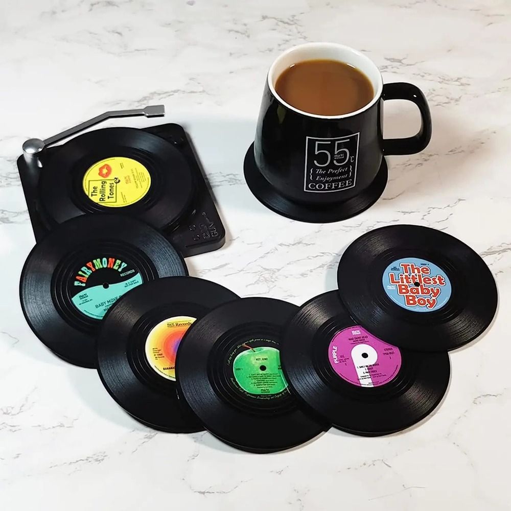 2/4/6PCS Retro Vinyl Record Cu – Desk Setup Retro recenzja i cena