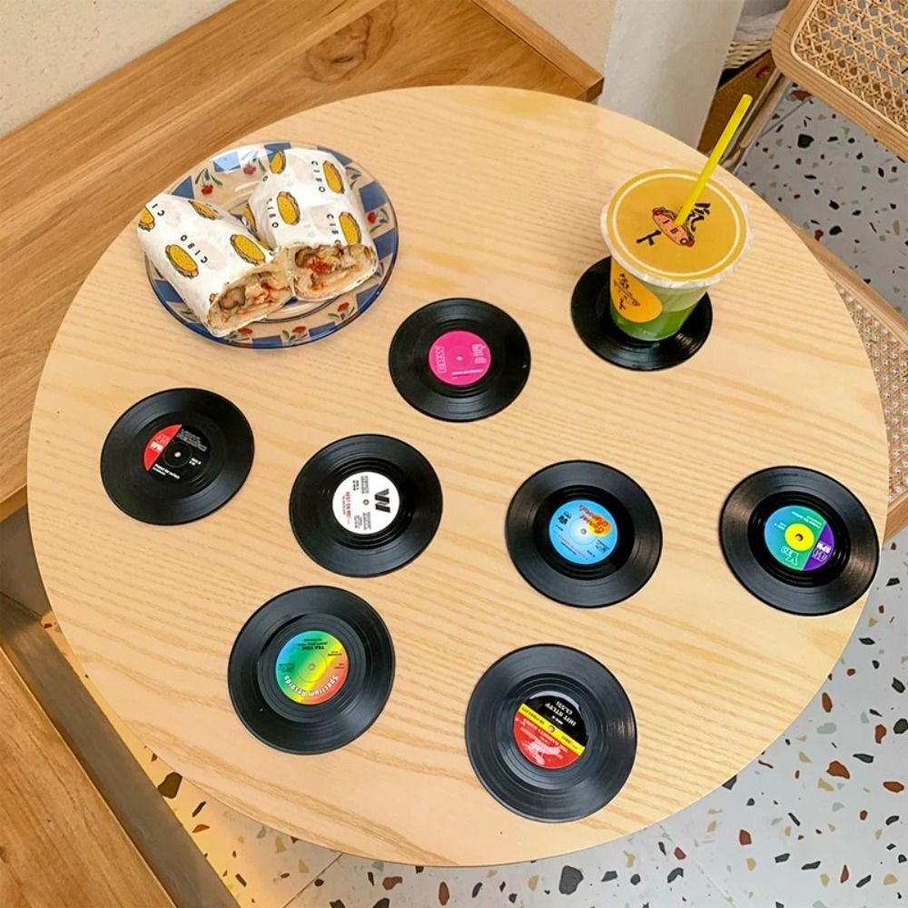 2/4/6PCS Retro Vinyl Record Cu – Desk Setup Retro recenzja i cena