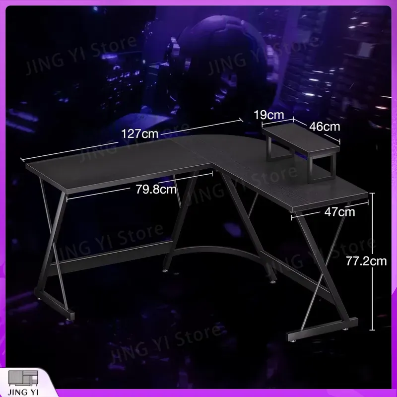 Biurko gamingowe w kształcie l – Desk Setup Black And Wood recenzja i cena