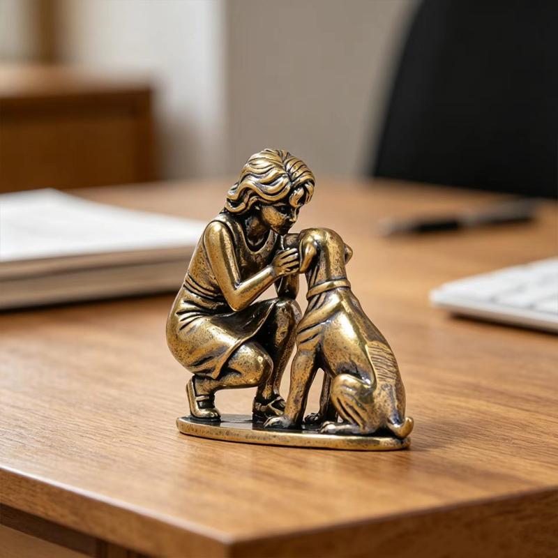 Figurka psa z mosiądzu, ozdoba – Desk Setup Retro recenzja i cena